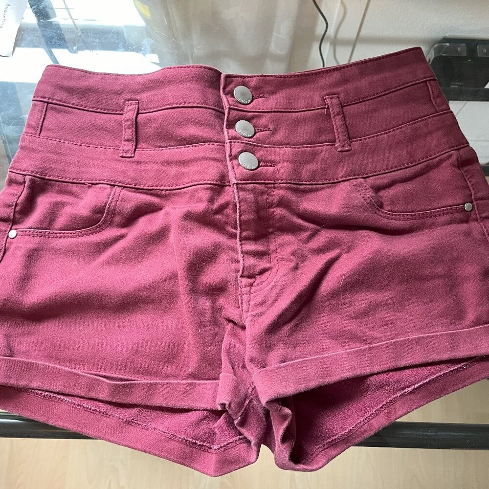 Maroon highwaisted shorts
